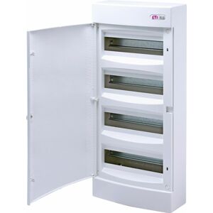 Rozvádzač nástenný bytový 72M 4x18M IP40 dvierka biela 652x396x112mm ECT4x18PO (ETI)