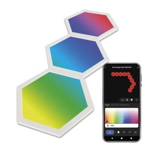GoSmart LED svietidlo Hexagon, 3 časti, 5,4 W, RGB, stmievateľné, WiFi