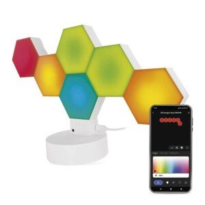 GoSmart LED stolná lampa Hexagon biela, 6 častí, RGB, stmievateľná, WiFi