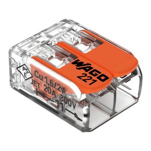WAGO 2-conductor splicing connector, model: 221-412,0,20-4,00mm2,10 pcs