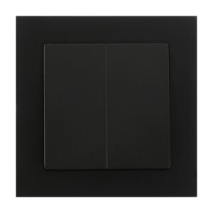Dvojtlačidlový spínač pod omietku s podsvietením Malta 10A, 250V, WP-2M/S, matná čierna