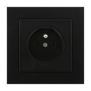Zapustená jednoduchá zásuvka 2P+E Malta 16A, 250V, PT-16M, matná čierna