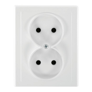 Dvojitá zapustená zásuvka 2x2P Malta 16A, 250V, PT-5M, biela