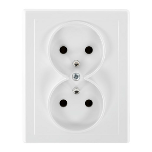 Dvojitá zapustená zásuvka 2x2P+E Malta 16A, 250V, PT-6M, biela