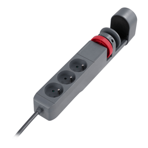 Predlžovací kábel s vypínačom, 1,5m, sivý, 3x2P+Z, 1xUSB-C+1 typu USB-A