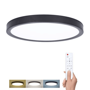 Svietidlo LED stropné s diaľ. ovladačom Estela Black, 60W, 4500lm, 50cm, CCT