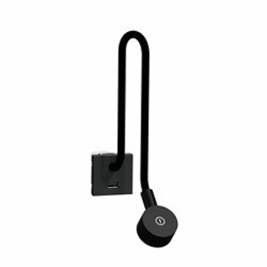 Unica - Lampička s USB nabíjačkou, Antracit (Schneider)