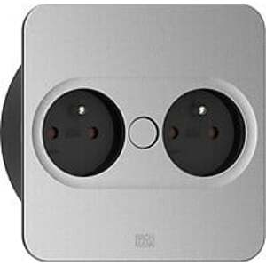 Zásuvka 2x230V zapustená, chróm mat., kábel 2m, Twist 2 hranatá (BACHMANN)