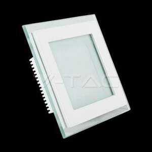 Mini LED panel štvorcový Glass zapustený 12W, 3000K, 840lm, VT-1202G (V-TAC)
