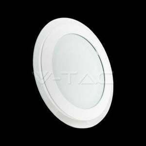 Mini LED panel okrúhly Glass zapustený 12W, 3000K, 840lm, VT-1202G (V-TAC)