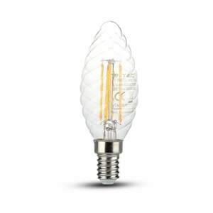 Žiarovka LED sviečková Filament E14 4W, 2700K, 400lm, VT-1985 (V-TAC)