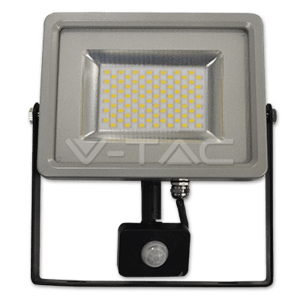 Reflektor LED so senzorom 30W, 3000K, 2400lm, IP44, čierny VT-4830 (V-TAC)