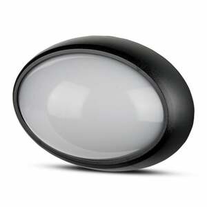 Stropné LED svietidlo oválne 12W, 6000K, 840lm, IP54, čierne VT-8010 (V-TAC)
