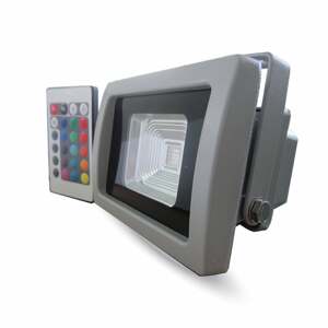 Reflektor LED 10W, RGB, 800lm, IP65, 100°, Al-biela, VS-RE, IR ovl., VT-4711 (V-TAC)