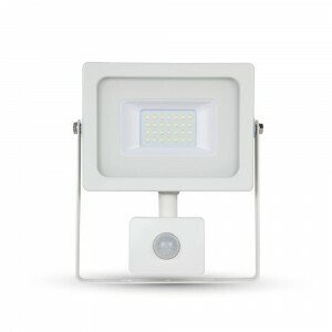Reflektor LED 20W, 3000K, 1600lm, IP44, 100°, Al-biela, VS-RE, senz., VT-4922 (V-TAC)