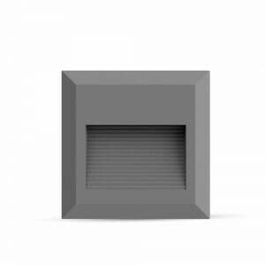 Schodiskové LED svietidlo štvorcové 2W, 3000K, 60lm, sivé VT-1152 (V-TAC)
