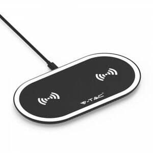 Bezdrôtová nabíjacia podložka pre 2 telefóny 10W čierna/bielaVT-1213 (V-TAC)