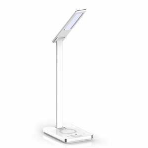 Stolná LED lampa s QI nabíjaním 5W, CCT, 800lm, stmievateľná, biela VT-7505 (V-TAC)